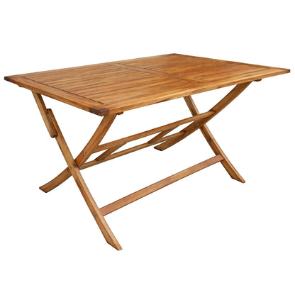 Outdoor Dining Table Foldable Ferner Hm6539 Acacia Wood In Natural 120x70x75hcm.