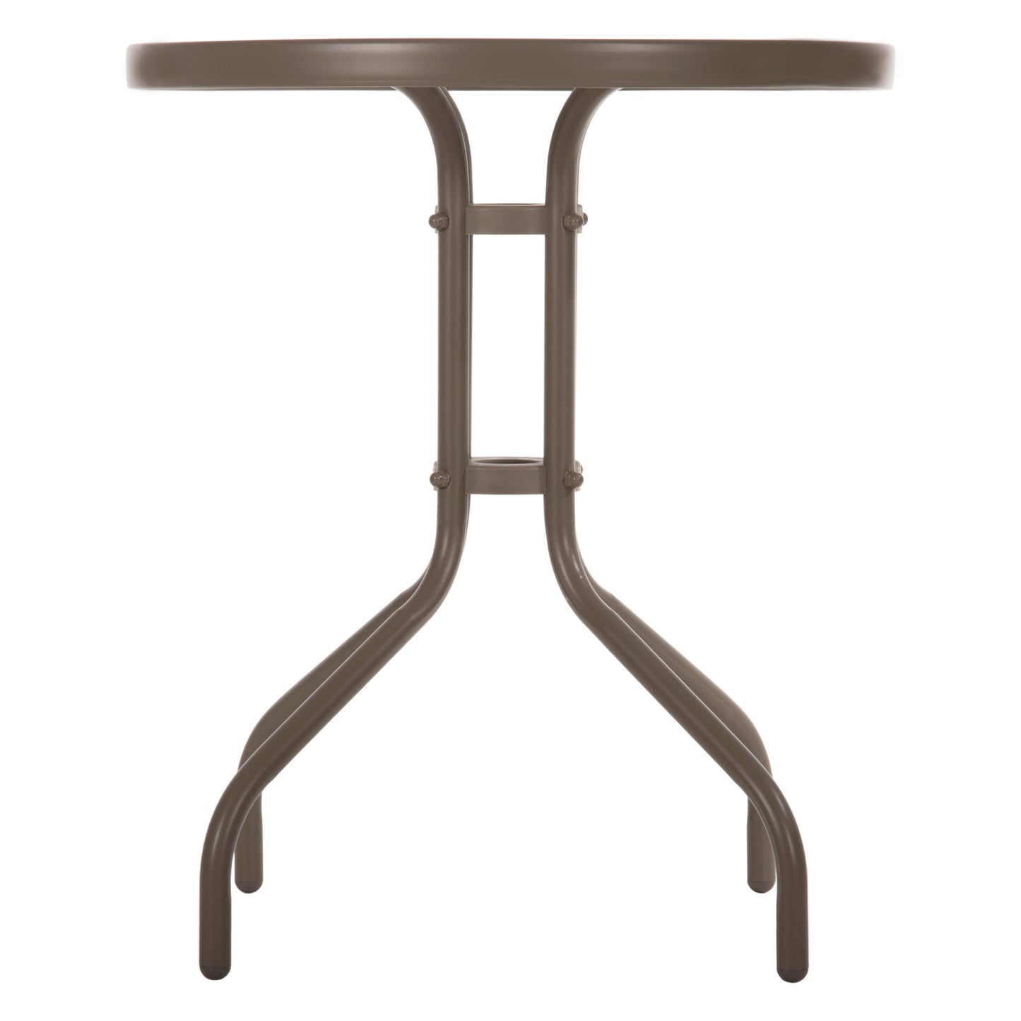 Outdoor Round Table Lima Hm5079.04 Metal In Champagne Color-glass Tabletop Φ60x70hcm
