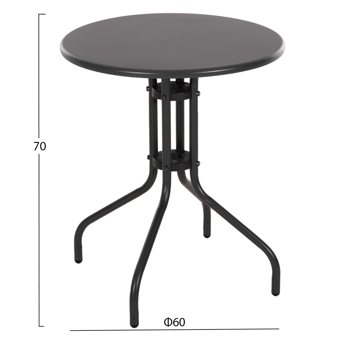 Outdoor Round Table Lino Hm5973.01 Metallic In Grey Φ60x70hcm.