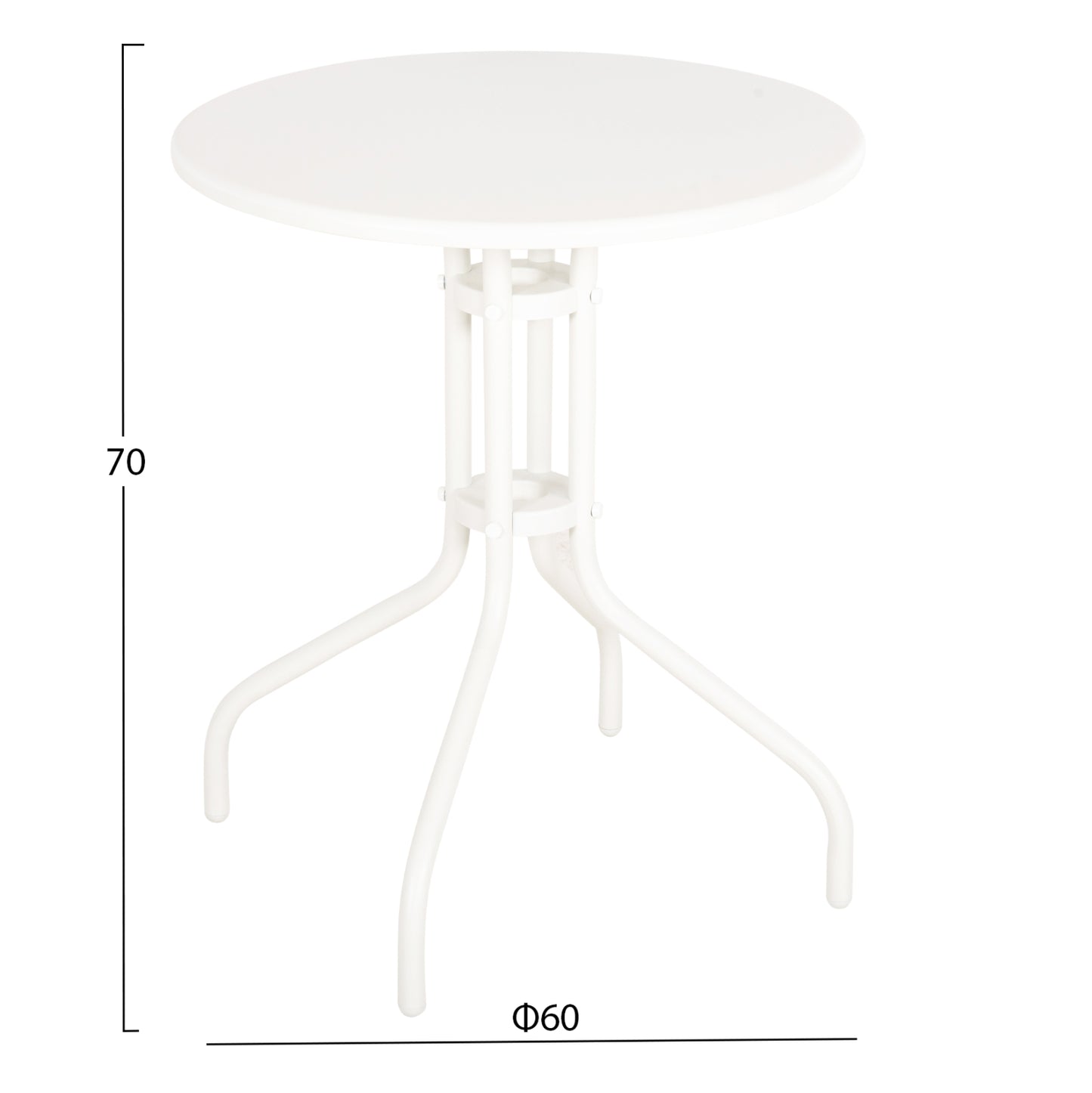 Outdoor Round Table Lino Hm5973.02 Metallic In White Φ60x70hcm.