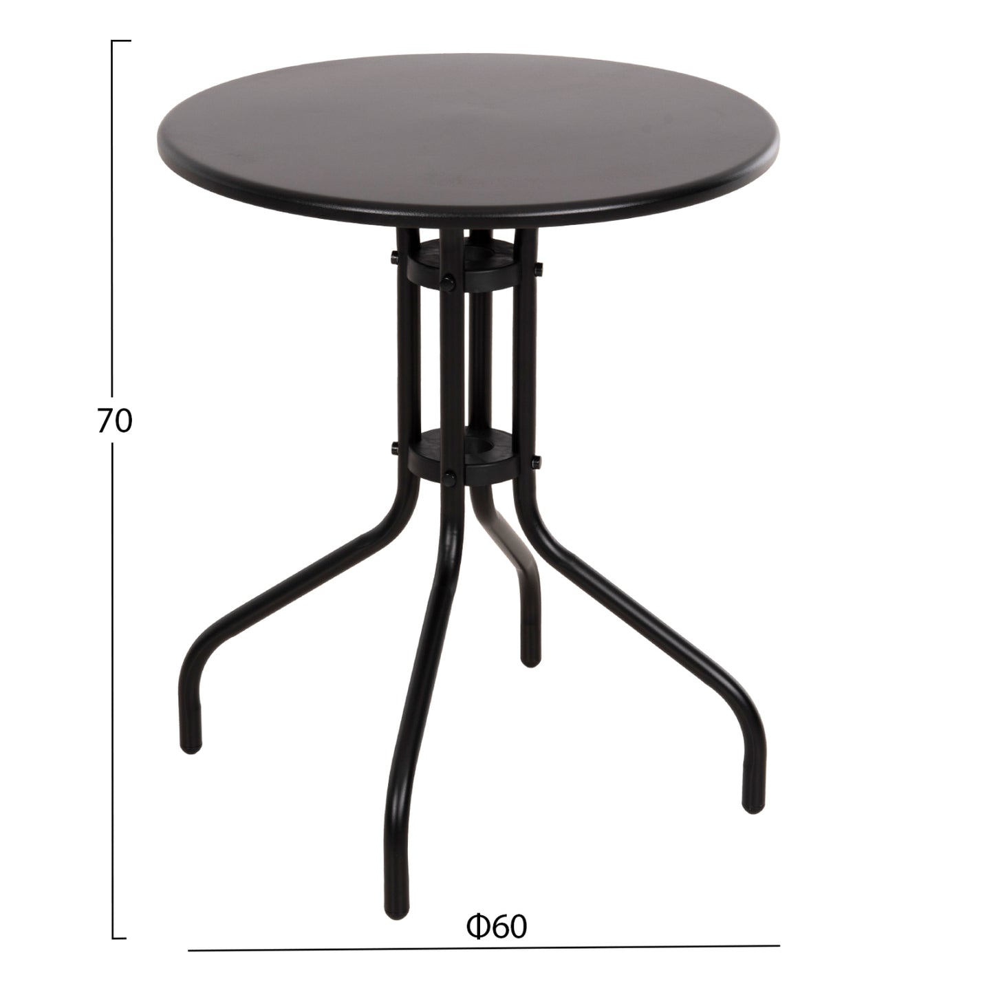 Outdoor Round Table Black Hm5973.03 Metallic In Black Φ60x70hcm.
