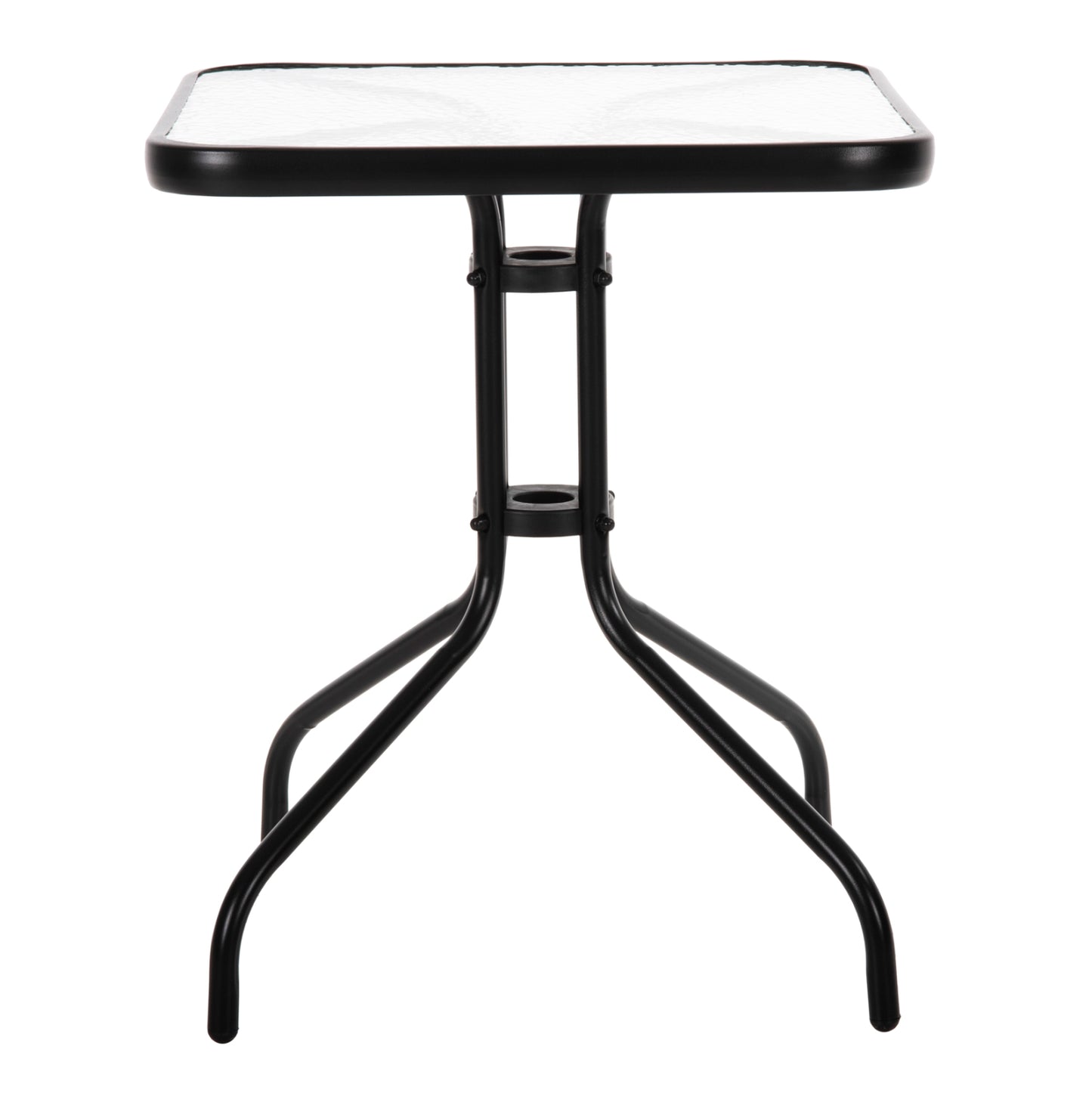 Outdoor Table Square Figo Hm5035.03 Black Metal-glass Tabletop 60Χ60Χ70hcm