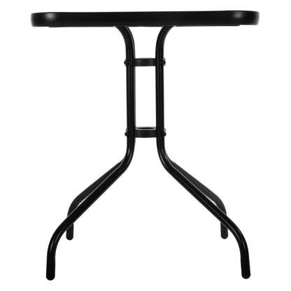 Outdoor Table Square Figo Hm5035.03 Black Metal-glass Tabletop 60Χ60Χ70hcm