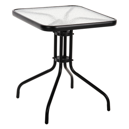 Outdoor Table Square Figo Hm5035.03 Black Metal-glass Tabletop 60Χ60Χ70hcm