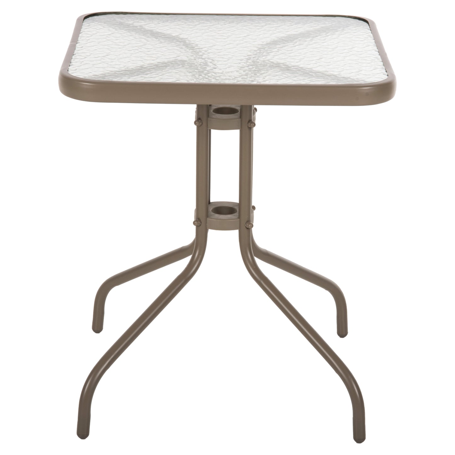 Outdoor Table Square Figo Hm5035.04 Champagne Metal-glass Tabletop 60Χ60Χ70hcm