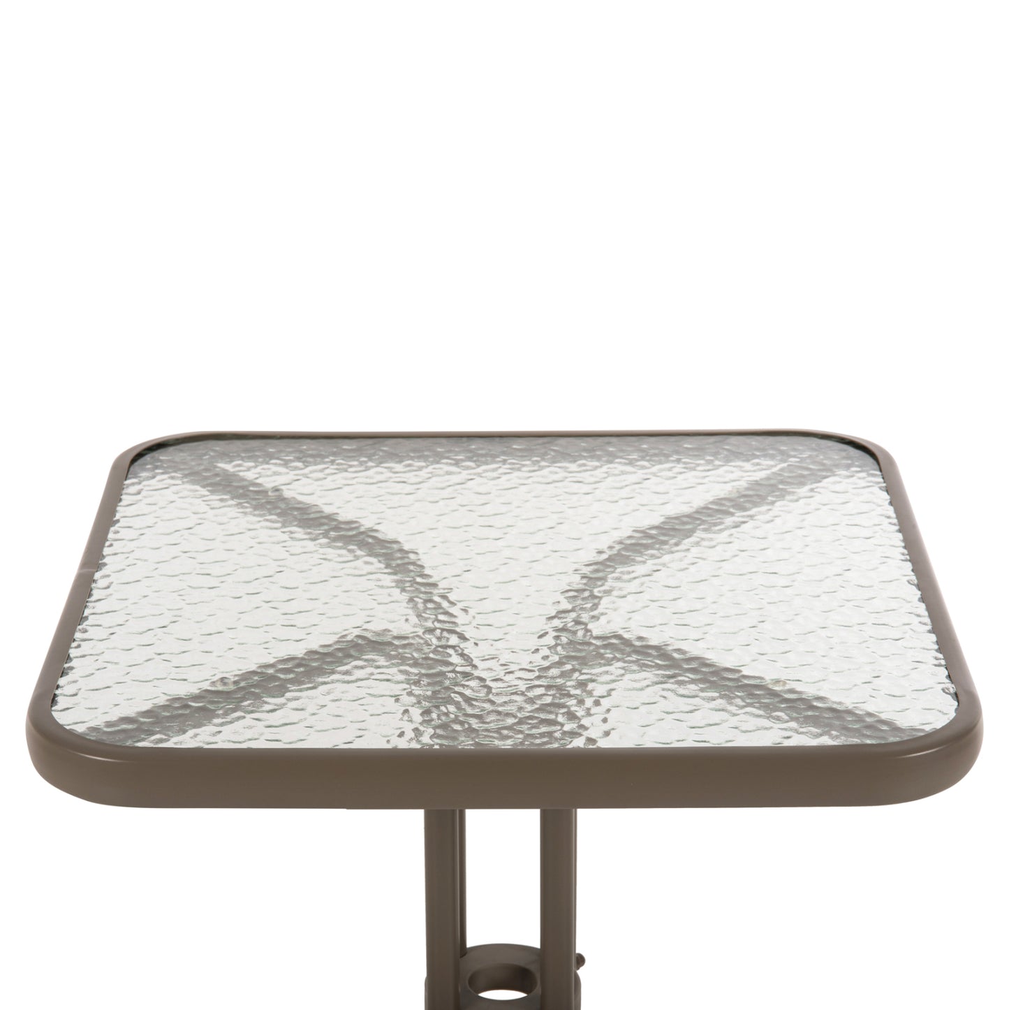 Outdoor Table Square Figo Hm5035.04 Champagne Metal-glass Tabletop 60Χ60Χ70hcm
