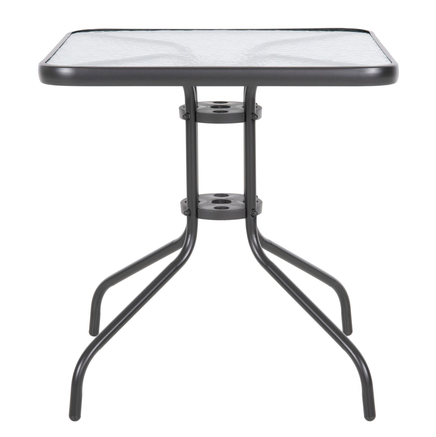Outdoor Table Square Figo Hm5036.01 Grey Metal-glass Tabletop 70Χ70Χ72hcm