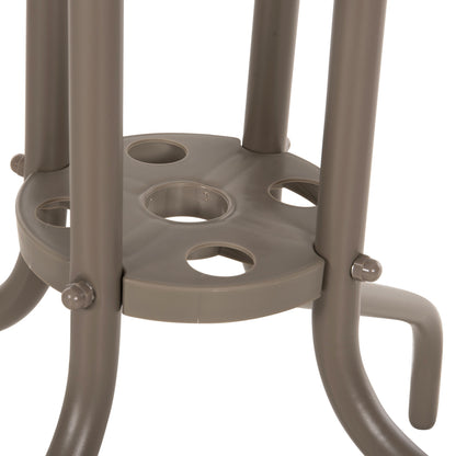 Outdoor Table Square Figo Hm5036.04 Champagne Metal-glass Tabletop 70Χ70Χ72.5hcm