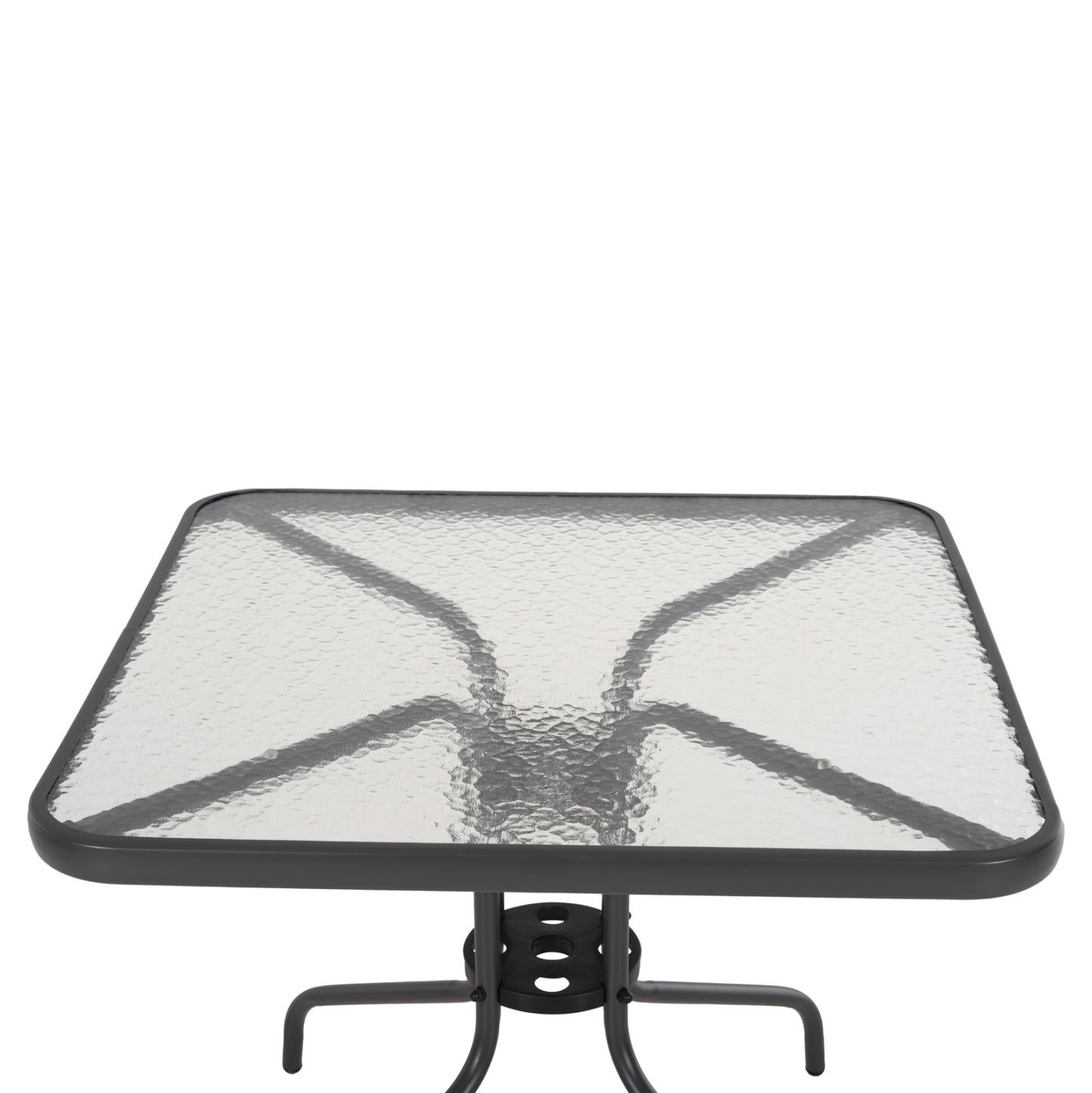 Outdoor Table Square Figo Hm5972.01 Grey Metal-glass Tabletop 80Χ80Χ71hcm