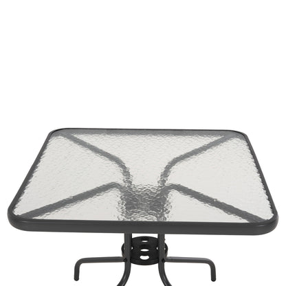 Outdoor Table Square Figo Hm5972.01 Grey Metal-glass Tabletop 80Χ80Χ71hcm