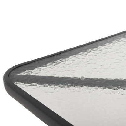 Outdoor Table Square Figo Hm5972.01 Grey Metal-glass Tabletop 80Χ80Χ71hcm