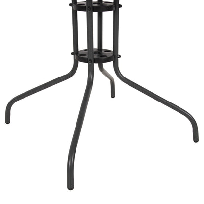 Outdoor Table Square Figo Hm5972.01 Grey Metal-glass Tabletop 80Χ80Χ71hcm