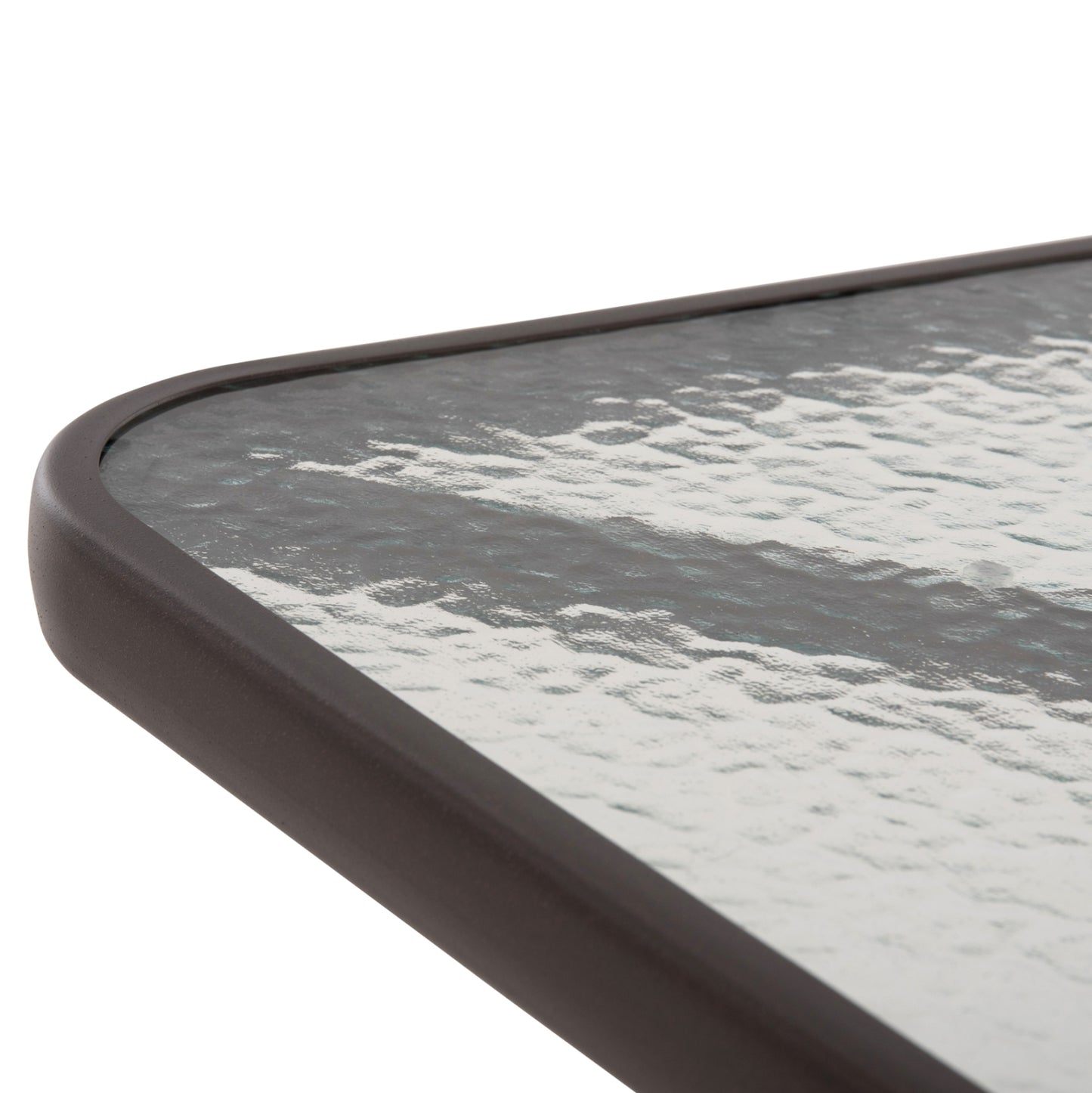 Outdoor Table Square Figo Hm5972.02 Brown Metal-glass Tabletop 80Χ80Χ71hcm