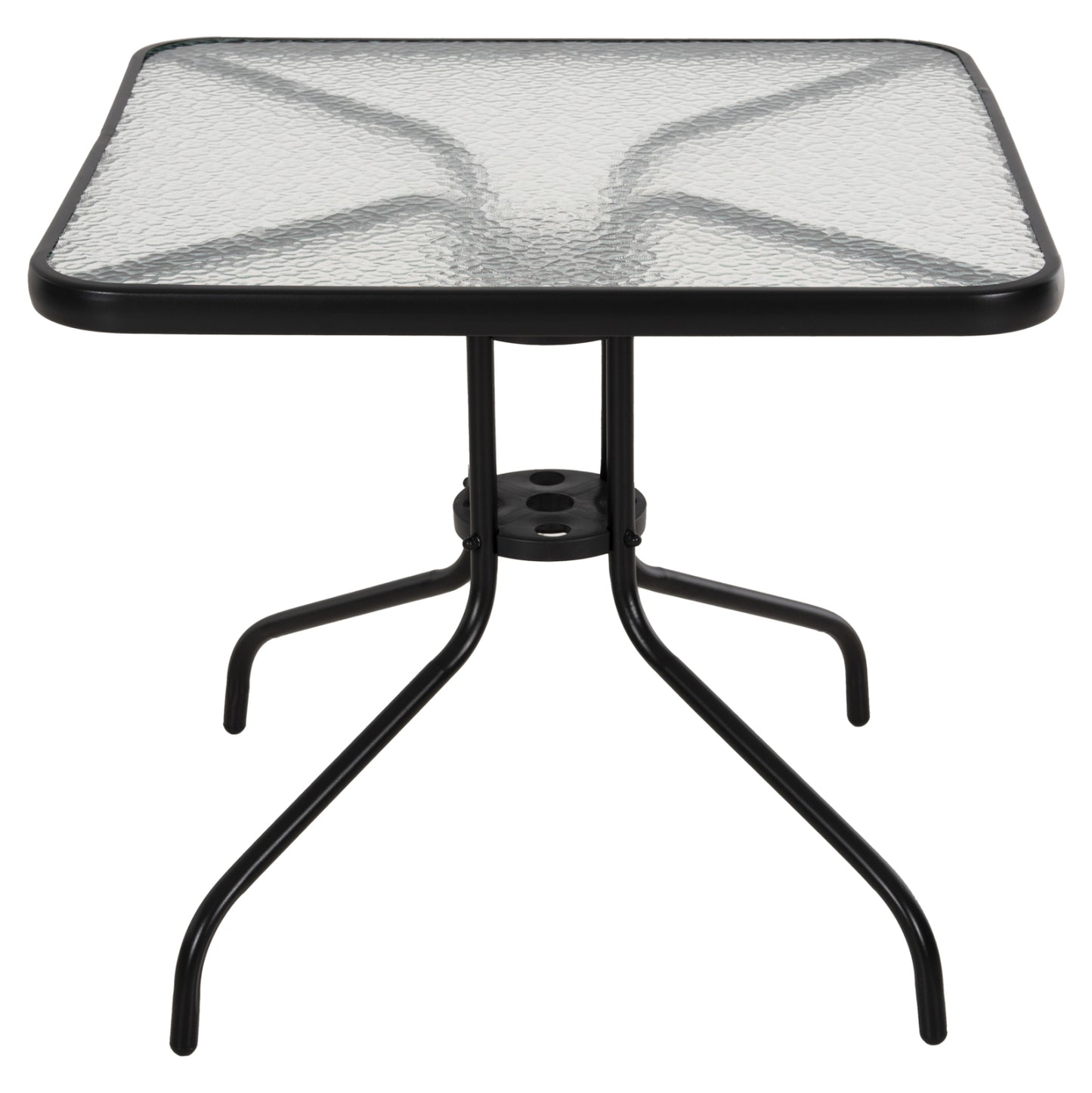 Outdoor Table Square Figo Hm5972.03 Black Metal-glass Tabletop 80Χ80Χ71hcm