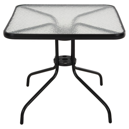 Outdoor Table Square Figo Hm5972.03 Black Metal-glass Tabletop 80Χ80Χ71hcm