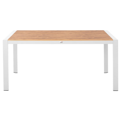 Outdoor Dining Table Goya Hm6059.01 Aluminum In White & Polywood Tabletop 160x80Χ75hcm.