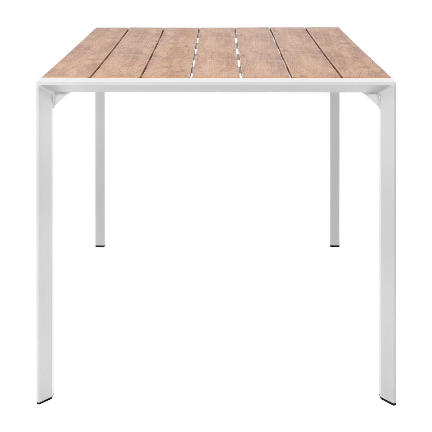 Outdoor Dining Table Goya Hm6059.01 Aluminum In White & Polywood Tabletop 160x80Χ75hcm.