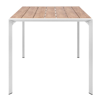 Outdoor Dining Table Goya Hm6059.01 Aluminum In White & Polywood Tabletop 160x80Χ75hcm.