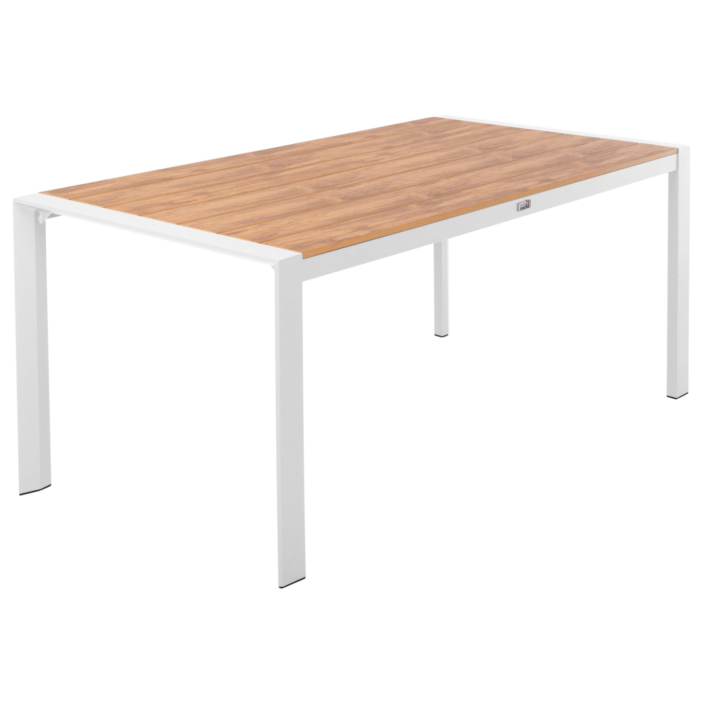 Outdoor Dining Table Goya Hm6059.01 Aluminum In White & Polywood Tabletop 160x80Χ75hcm.