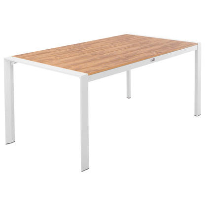 Outdoor Dining Table Goya Hm6059.01 Aluminum In White & Polywood Tabletop 160x80Χ75hcm.