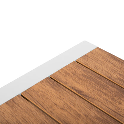 Outdoor Dining Table Goya Hm6059.01 Aluminum In White & Polywood Tabletop 160x80Χ75hcm.