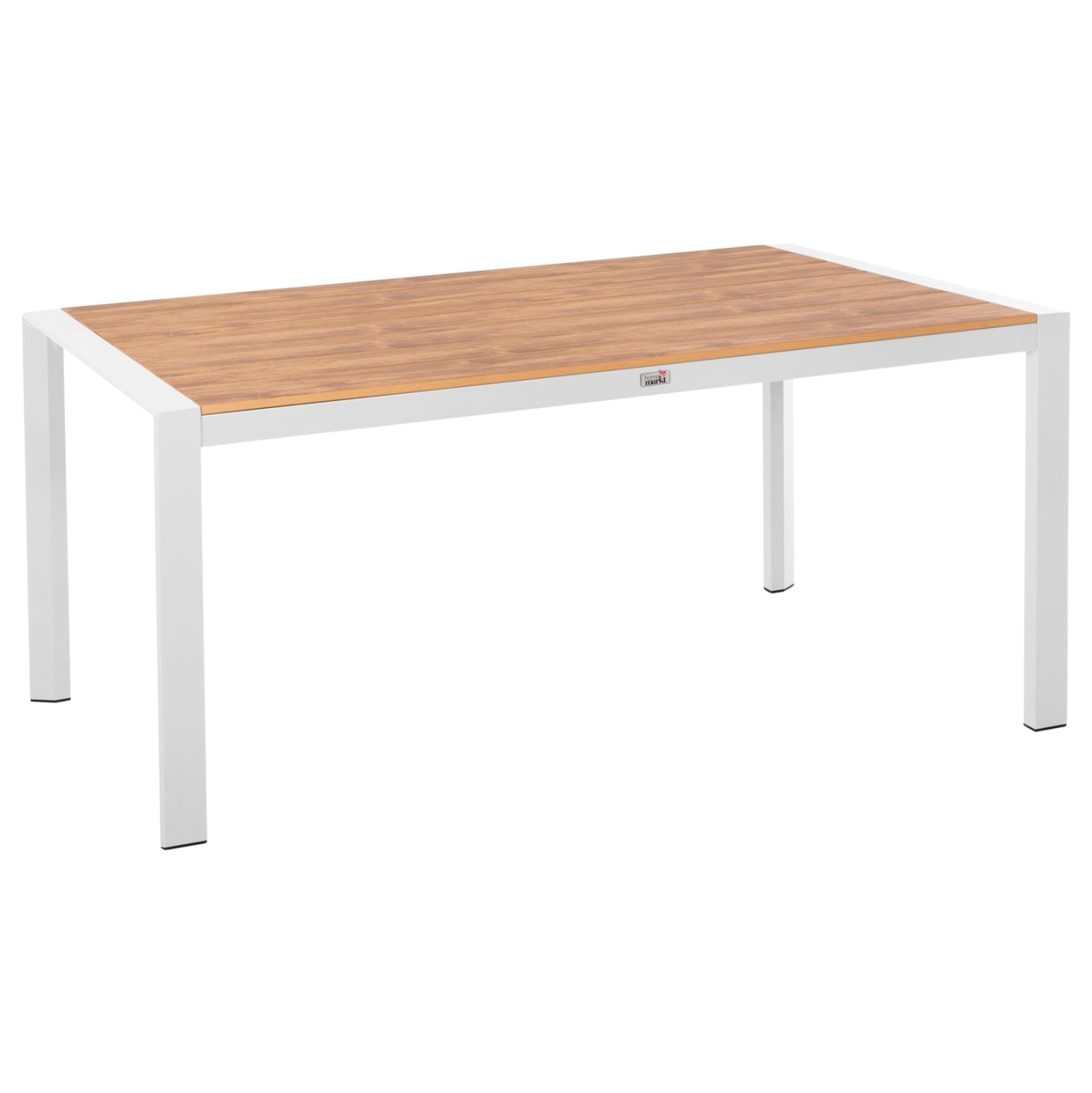 Outdoor Dining Table Goya Hm6059.01 Aluminum In White & Polywood Tabletop 160x80Χ75hcm.