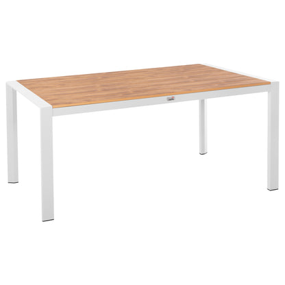 Outdoor Dining Table Goya Hm6059.01 Aluminum In White & Polywood Tabletop 160x80Χ75hcm.