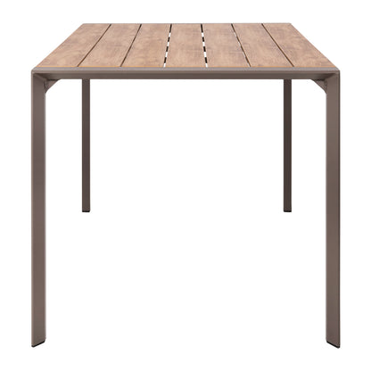 Outdoor Dining Table Goya Hm6059.04 Aluminum In Champagne & Polywood Tabletop 160x80Χ75hcm.