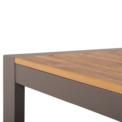 Outdoor Dining Table Goya Hm6059.04 Aluminum In Champagne & Polywood Tabletop 160x80Χ75hcm.