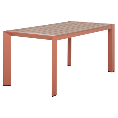 Outdoor Dining Table Goya Hm6059.08 Aluminum In Terracotta & Polywood 160x80Χ75hcm.