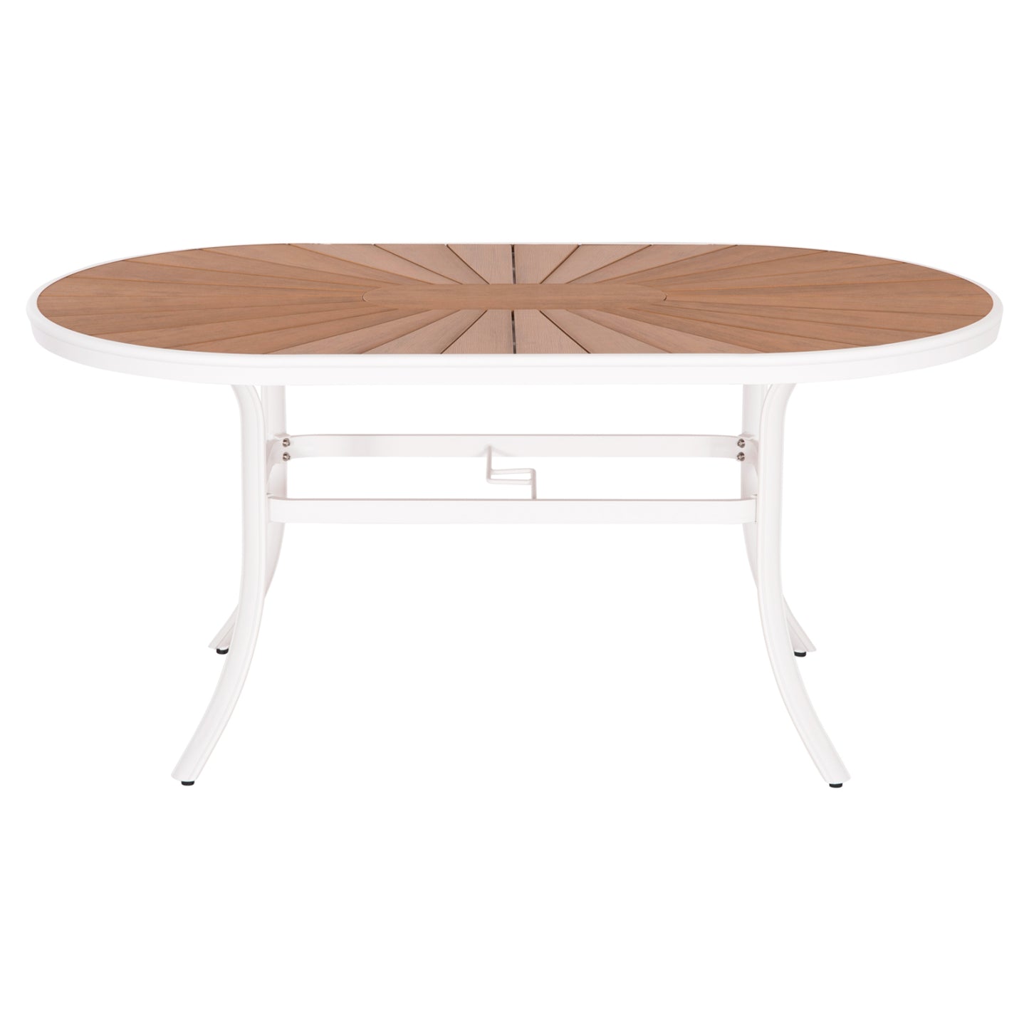 Outdoor Dining Table Telamo Hm6288.02 Aluminum In White & Polywood Tabletop 160x90Χ73.5hcm.