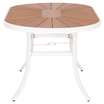 Outdoor Dining Table Telamo Hm6288.02 Aluminum In White & Polywood Tabletop 160x90Χ73.5hcm.