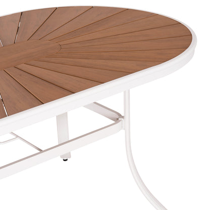 Outdoor Dining Table Telamo Hm6288.02 Aluminum In White & Polywood Tabletop 160x90Χ73.5hcm.