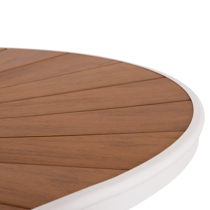 Outdoor Dining Table Telamo Hm6288.02 Aluminum In White & Polywood Tabletop 160x90Χ73.5hcm.