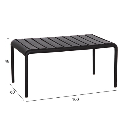 Outdoor Coffee Table Korver Hm6334.02 Polypropylene In Black 100x60x46hcm.