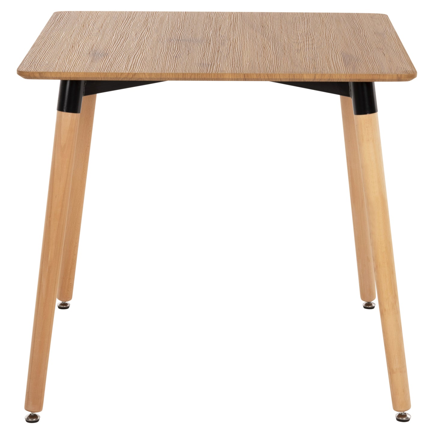 Dining Table Minimal Hm0057.04 Mdf Tabletop In Natural Color-beech Wood Legs In Natural 80Χ80Χ74hcm.