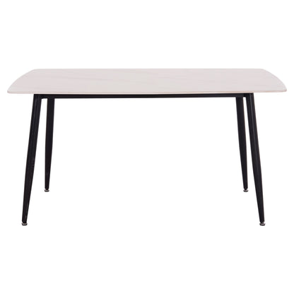 Dining Table Raven Hm18149.01 Ceramic Top In White Marble Look 140x80x74hcm.
