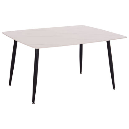 Dining Table Raven Hm18149.01 Ceramic Top In White Marble Look 140x80x74hcm.