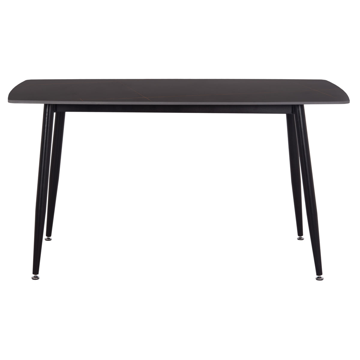 Dining Table Raven Ceramic Top In Black Marble Look 140x80xH74cm
