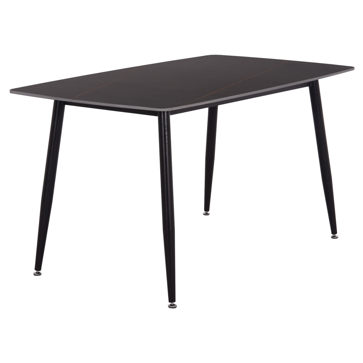 Dining Table Raven Ceramic Top In Black Marble Look 140x80xH74cm
