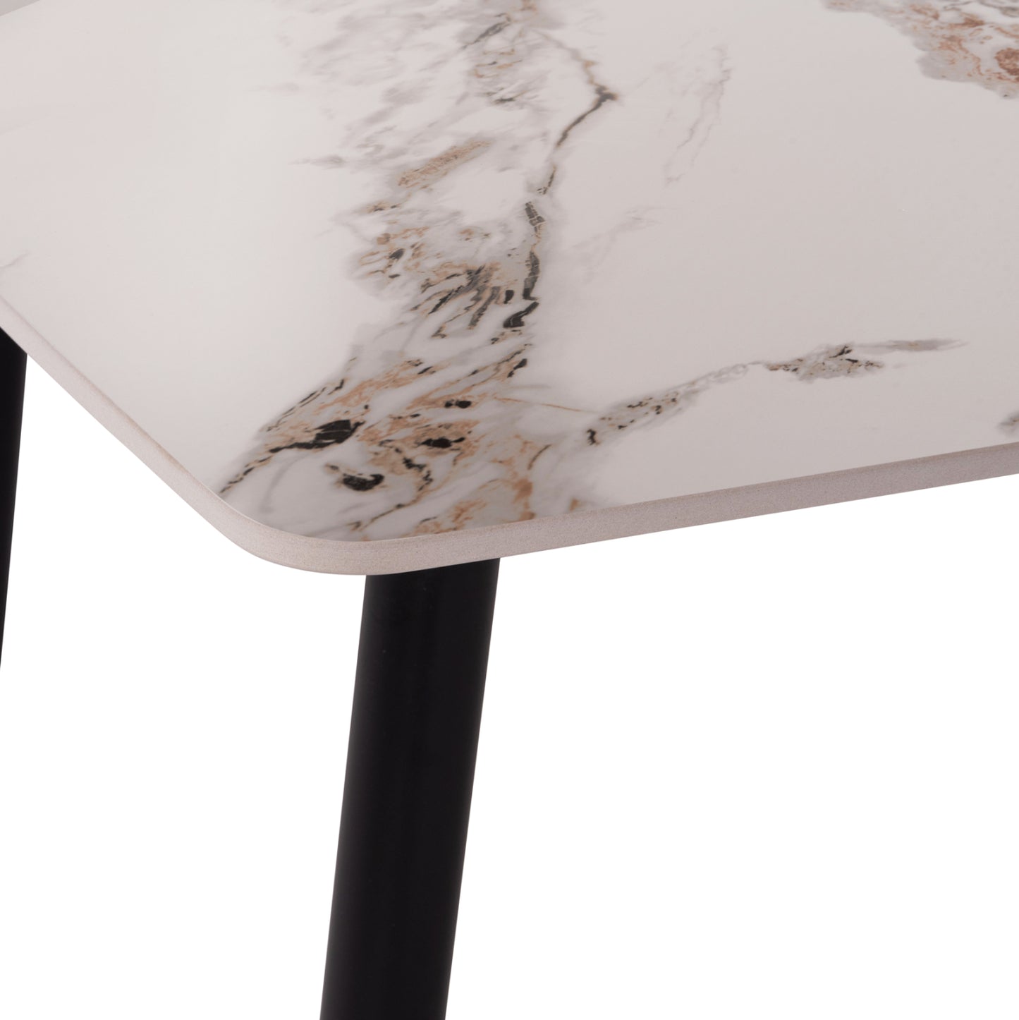 Dining Table Raven Hm18149.04 Ceramic Top In White/brown Marble Look 140x80x74hcm.