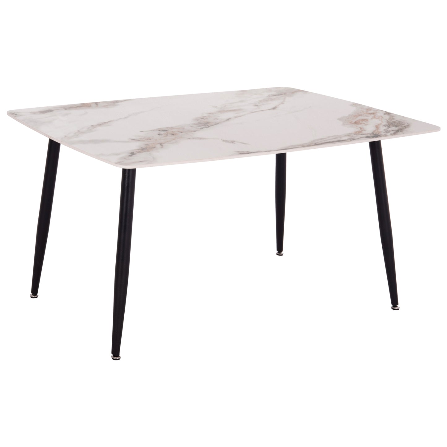 Dining Table Raven Hm18149.04 Ceramic Top In White/brown Marble Look 140x80x74hcm.