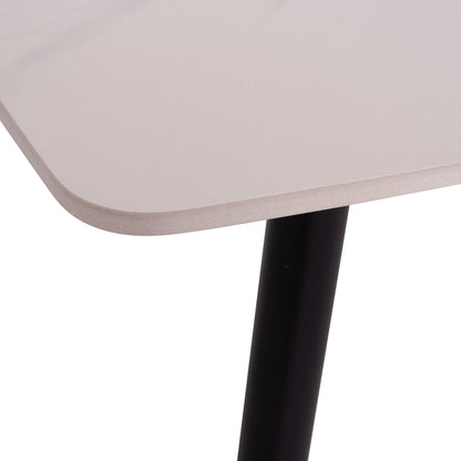 Dining Table Raven Hm18150.01 Ceramic Top In White Marble-look 160x80x74hcm.