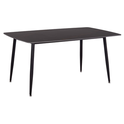 Dining Table Raven Hm18150.02 Ceramic Top In Black Marble Look 160x80x74hcm.