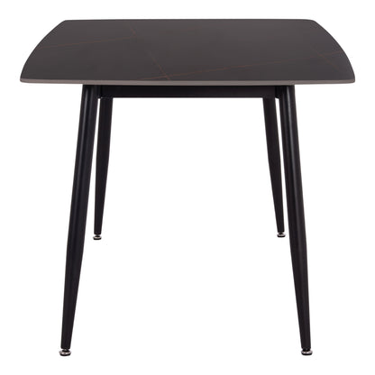 Dining Table Raven Hm18150.02 Ceramic Top In Black Marble Look 160x80x74hcm.