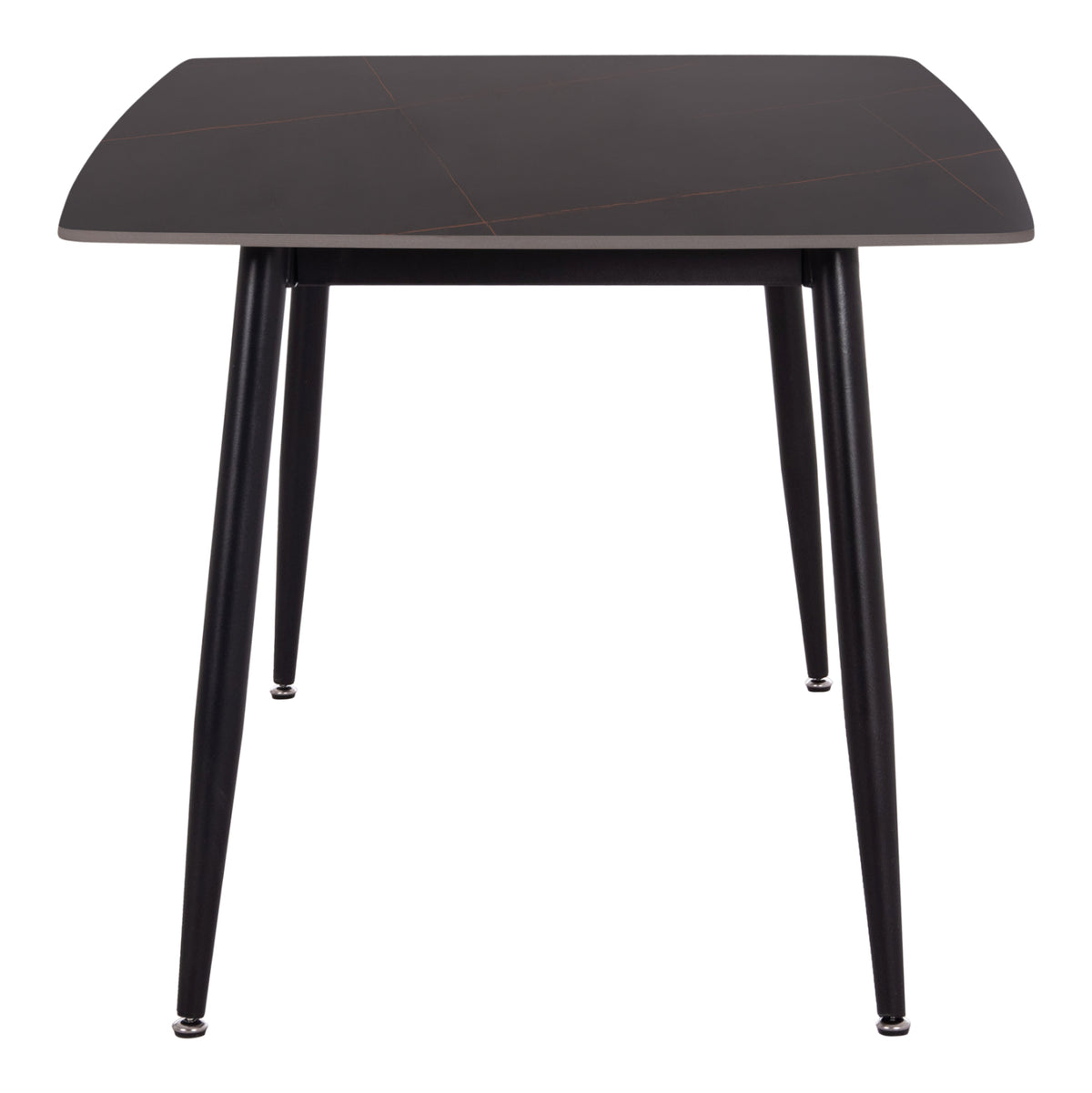 Dining Table Raven Ceramic Top In Black Marble Look 160x80xH74cm