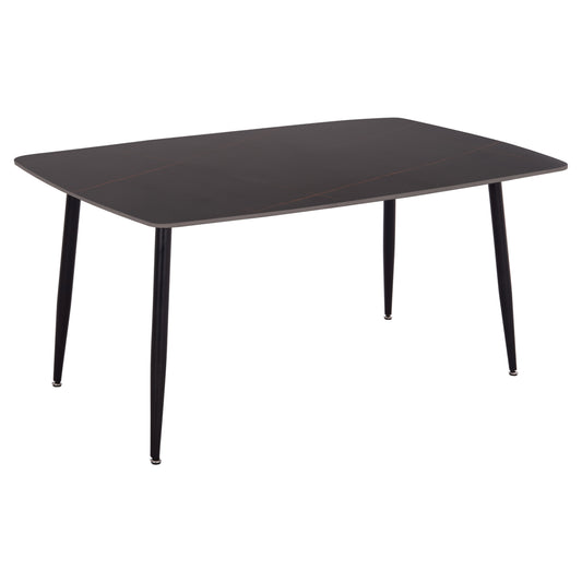 Dining Table Raven Hm18150.02 Ceramic Top In Black Marble Look 160x80x74hcm.
