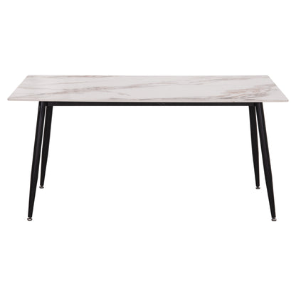 Dining Table Raven Hm18150.04 Ceramic Top In White/brown Marble Look 160x80x74hcm.