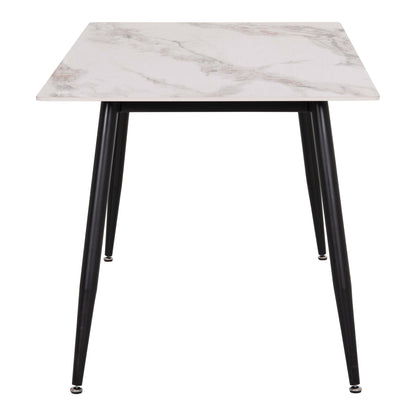 Dining Table Raven Hm18150.04 Ceramic Top In White/brown Marble Look 160x80x74hcm.
