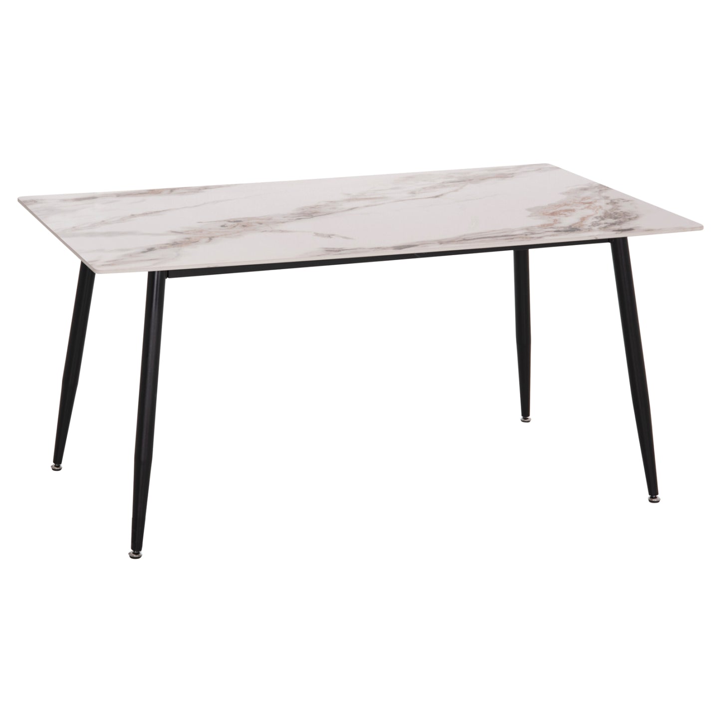 Dining Table Raven Hm18150.04 Ceramic Top In White/brown Marble Look 160x80x74hcm.